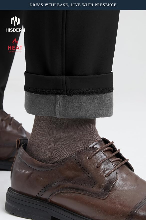 HISDERN Heat 701 Men's Thermal Golf Pants Stretch Fleece 30"/32" No Iron Comfy - Image 8