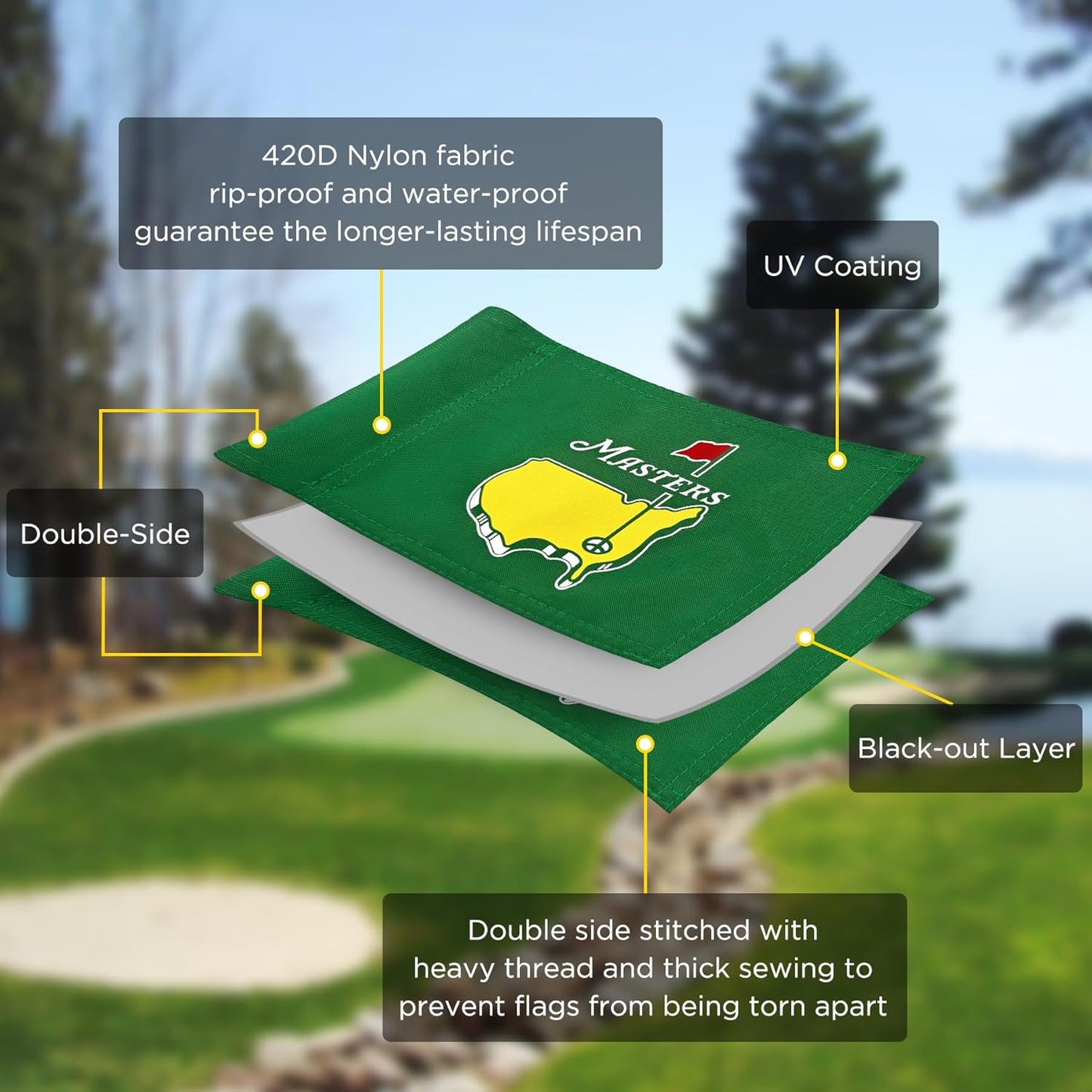 2025 Themed Mini Golf Flag, 8x6 Inch, Double-Sided Silk-Printed, Durable 420D Nylon, Ideal for Backyard Practice Putting Green