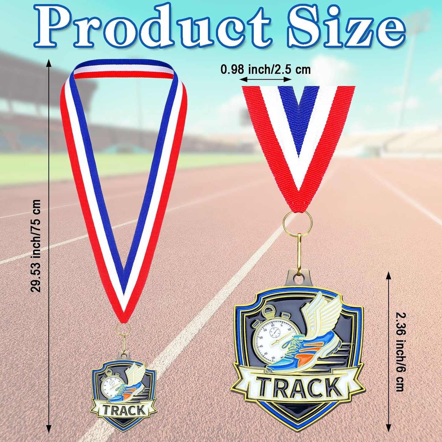 10/20 /30/40 Pcs Award Medals Bulk Sports Medals with Neck Ribbons 2.4 Inch Winner Award Trophy Prize Gift for Sports Themed Party Favors Tournaments School Match