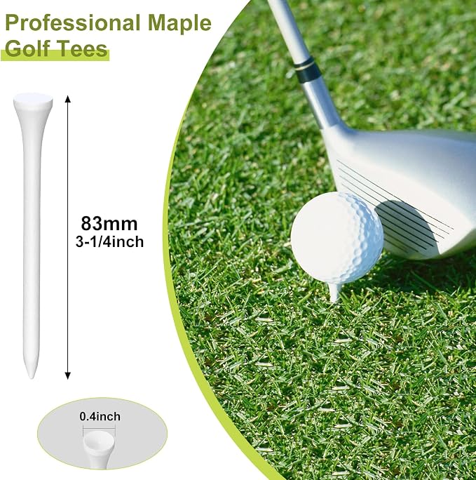 Vinsot Wood Golf Tees Bulk 3-1/4 Inch Unbreakable Long Colored Tall Golf Tees - Image 2