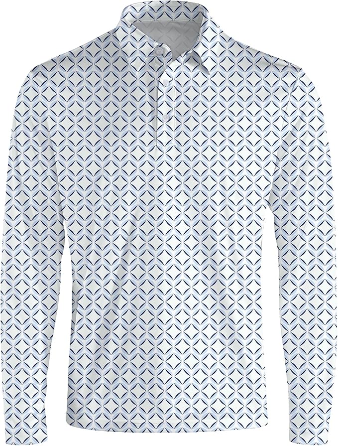 Men's Long Sleeve Golf Shirt Quick Dry 3 Button Work Fishing Outdoor Casual - Image 3