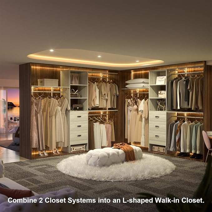 8FT Closet System, Wall Mount Bedroom Wardrobe - Image 4