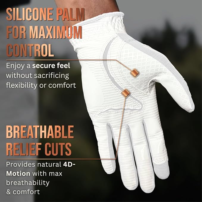 Copper Tech Golf Gloves Men Right Handed Golfer or Left Handed Golfer | Copper - Image 3