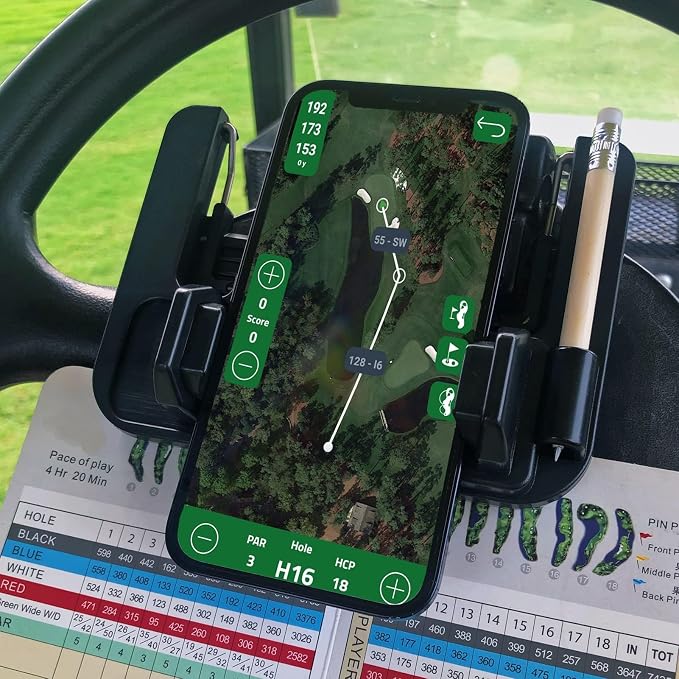 Golf Cart Phone Holder Steering Wheel Cell Phone Mount Flip Up Club Car Golf by giantgrown