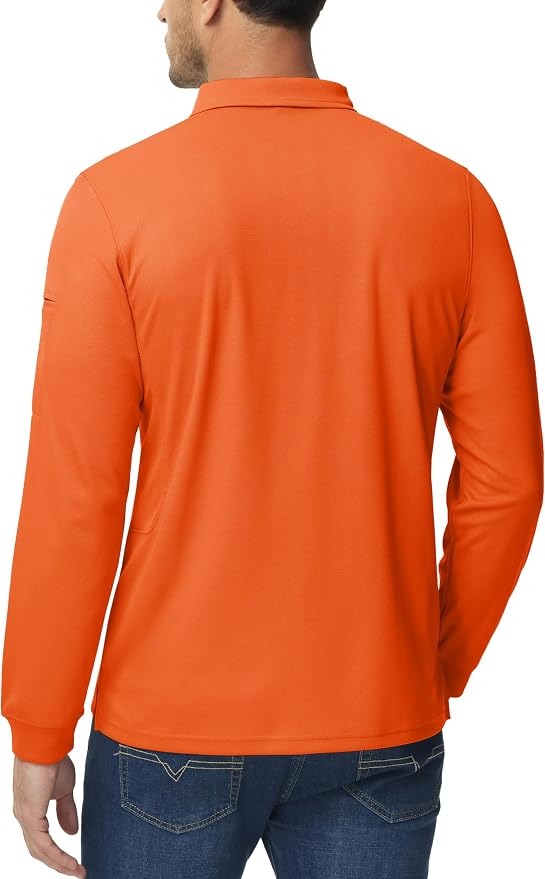 MAGCOMSEN Men's Polo Shirts 3 Button Quick Dry Performance Long Sleeve Tactical - Image 5