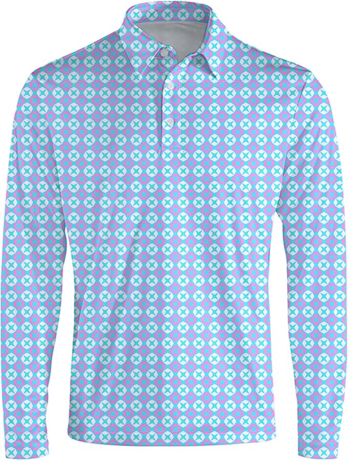 Men's Long Sleeve Golf Shirt Quick Dry 3 Button Work Fishing Outdoor Casual - Image 3