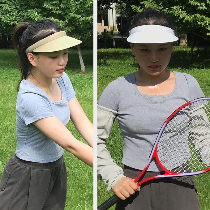 3 Pack Sports Sun Visor Hat Women Men Adjustable Clip On Visors Outdoor Golf - Image 3