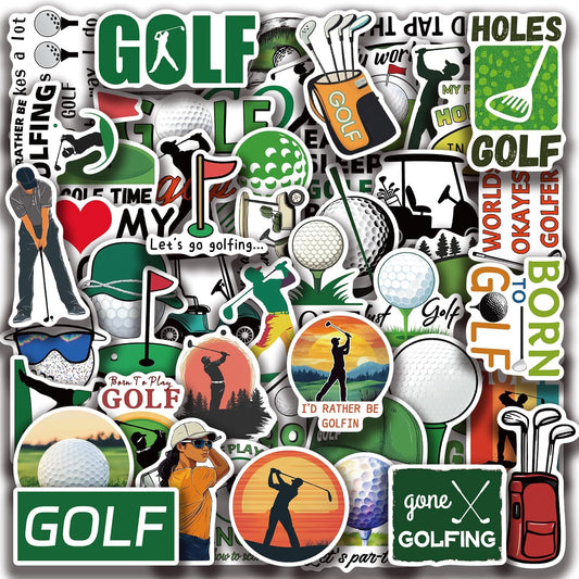 50Pcs Graffiti Golf Stickers, Waterproof Vinyl Stickers for Laptop, Water Bottle, Kindle, Suitcase, Bicycle, Notebooks, Scrapbooking, Journal
