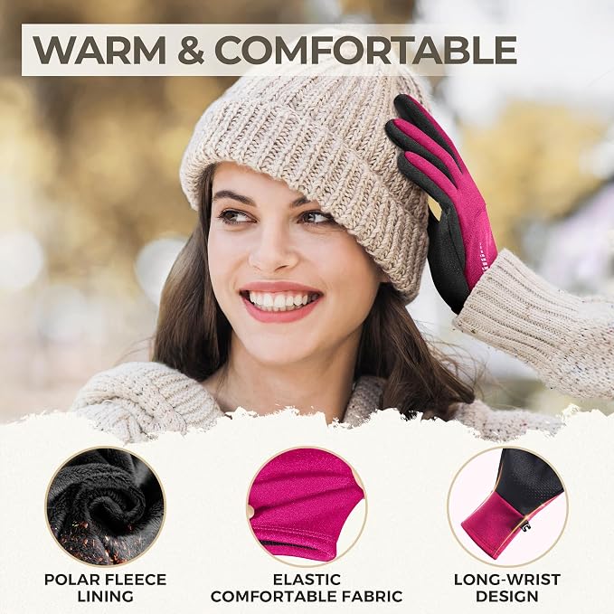 SIMARI Winter Gloves for Women, TouchScreen Water-Resistant Warm Thermal Gloves - Image 2