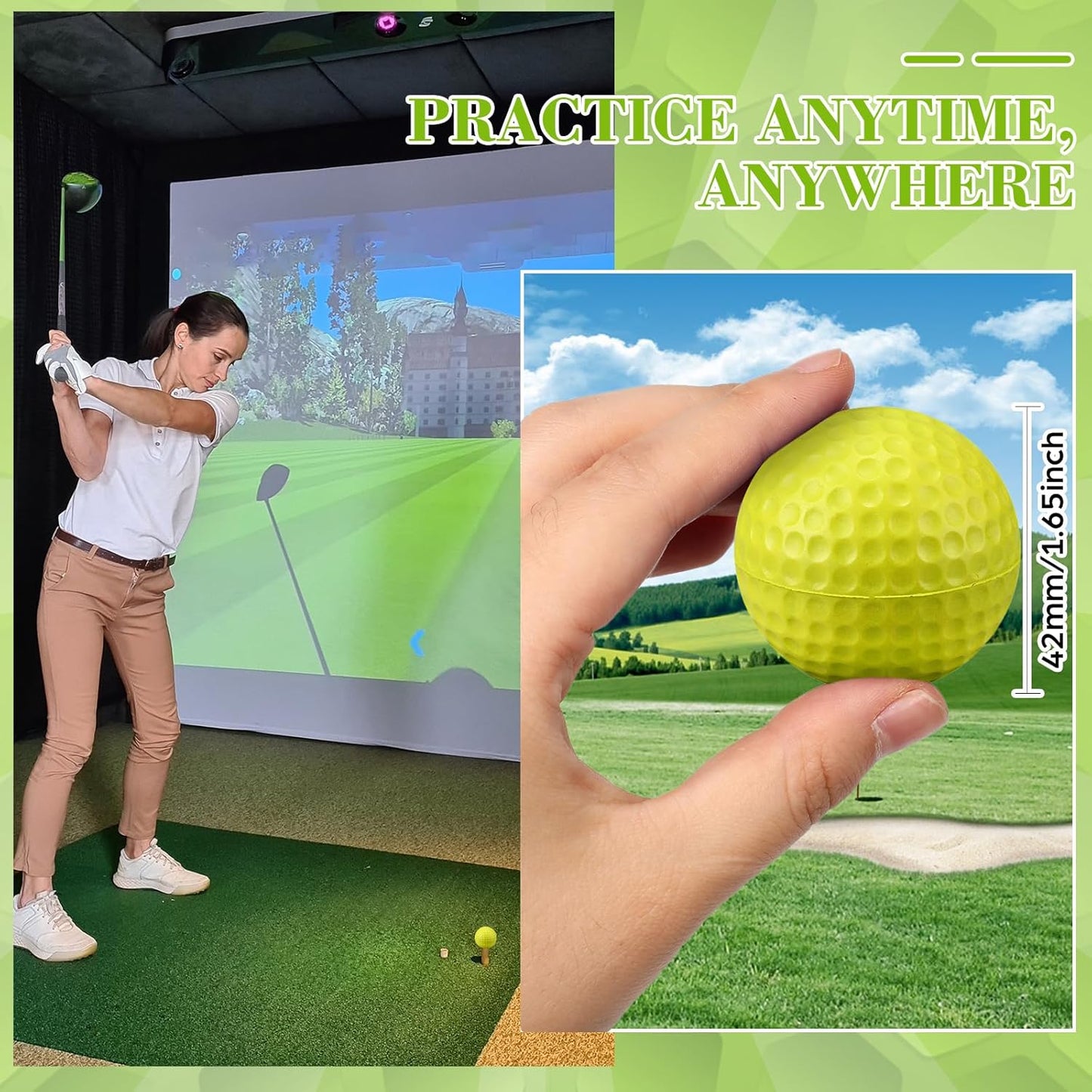 12 Pcs Foam Golf Practice Balls Soft Foam Balls for Golf Practice Realistic Feel and Flight Sport Training