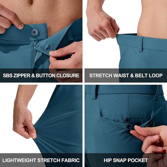QPNGRP Men's Golf Pants 30"/32"/34" Inseam Lightweight Stretch Work Dress Pants - Image 5