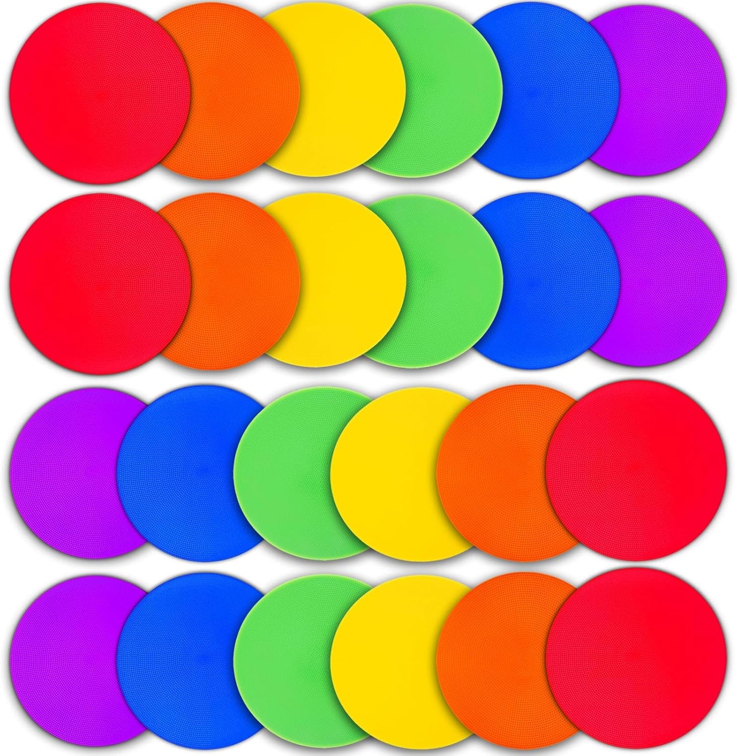 12/24Pcs Poly Spot Markers 9 inch Non-Slip Rubber Agility Training Markers Floor Dots Flat Field Cones for Football Basketball Soccer School Exercise Drills Gym Dance Practice 6 Colors