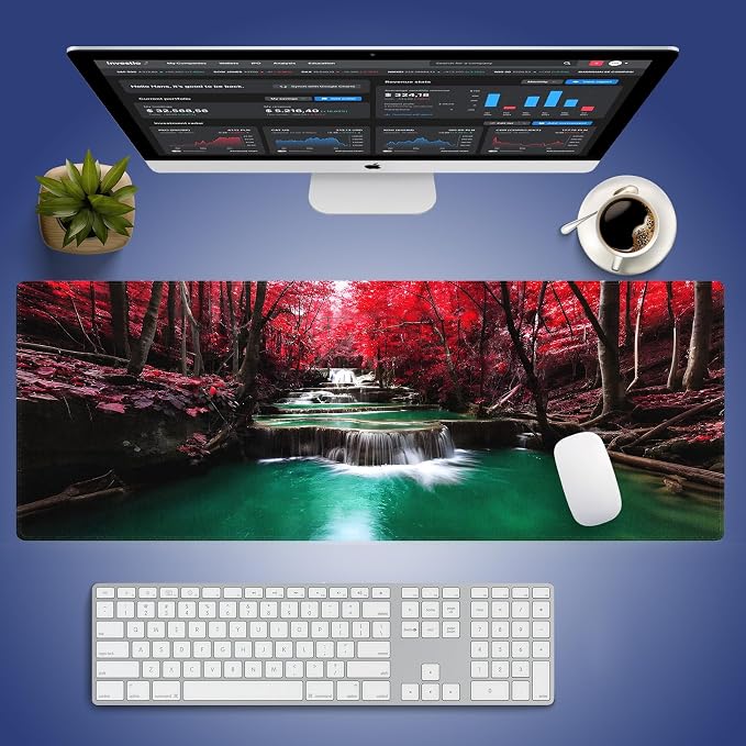 Wknoon. Extra Large Gaming & Office Mouse Pad – Enchanted Waterfall in a - Image 6