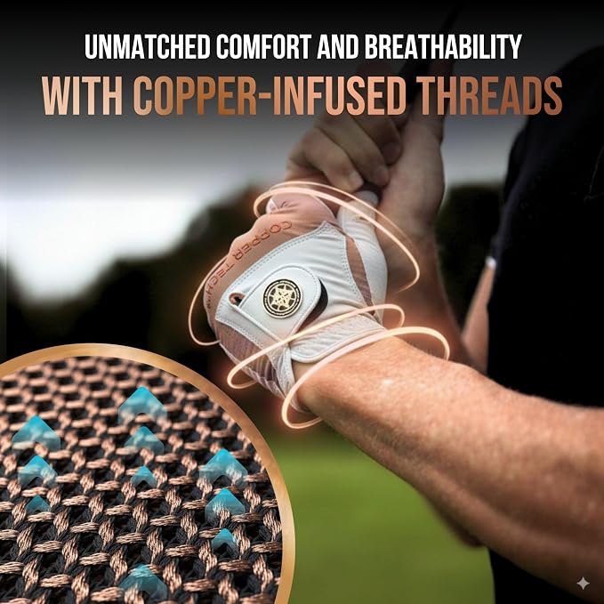 Copper Tech Golf Gloves Men Right Handed Golfer or Left Handed Golfer | Copper - Image 4
