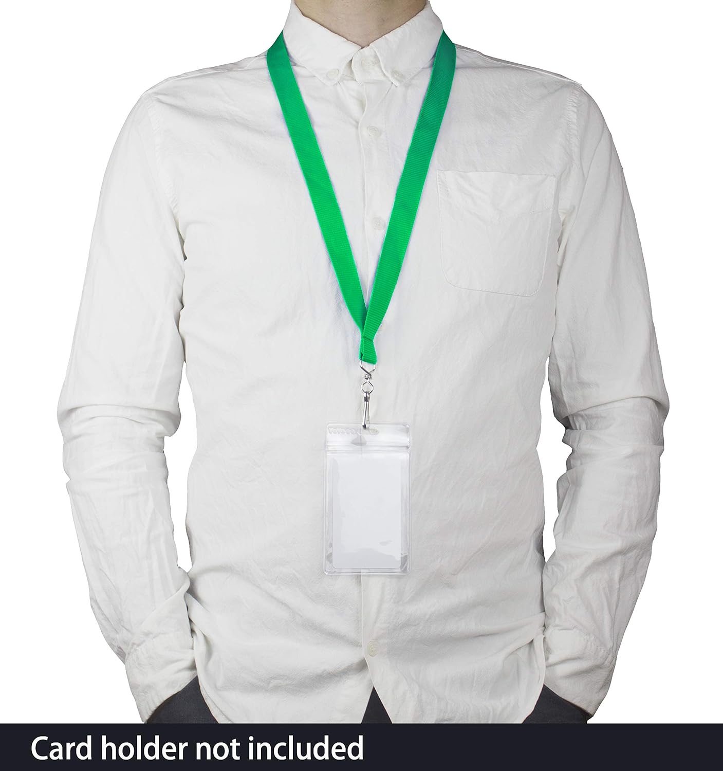 12 Pack Breakaway Lanyards & Durable Neck Straps for Schools, Office, Cruise, Green