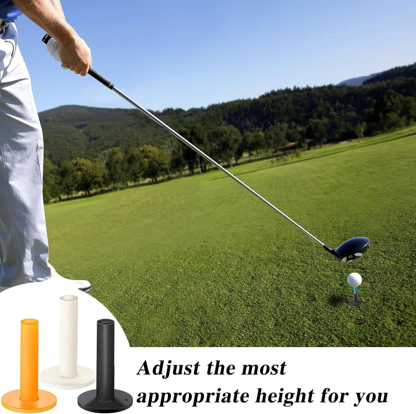 12 Pieces Golf Range Tees Set Rubber Golf Tees for Mats Driving Range 6 Pieces for Practice Mat Mixed Size