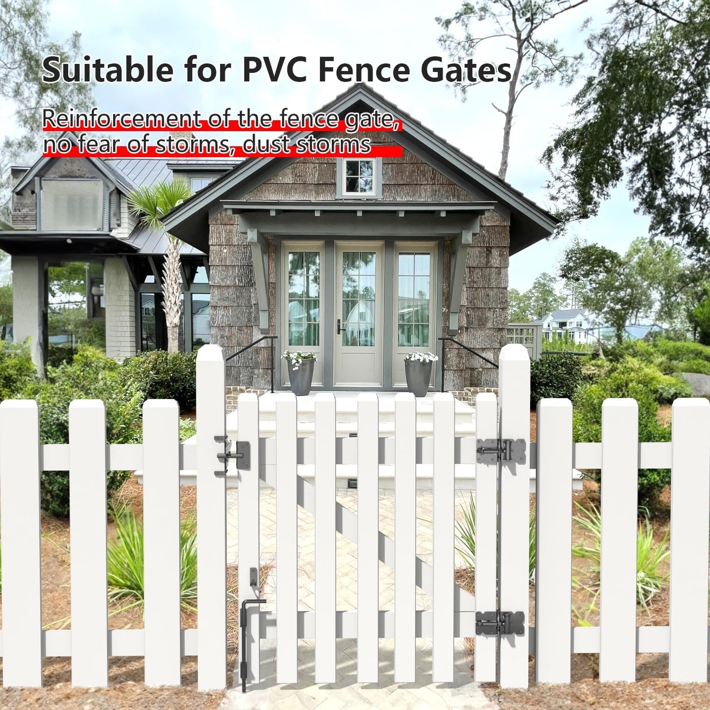 18" Cane Bolts for Gates Ground Gate Latch for Wooden Metal Gates, Gate Stopper Hardware - Heavy Duty Drop Rod, Safe and Secure, Corrosion Resistant (2 Pack)