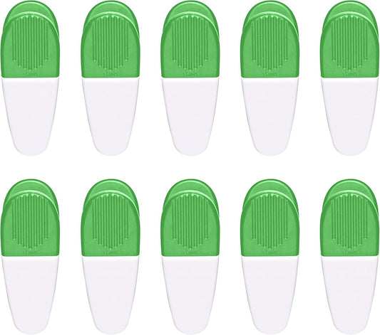 10 Magnetic Memo Holders Set - Large Clip, Plastic - White Green