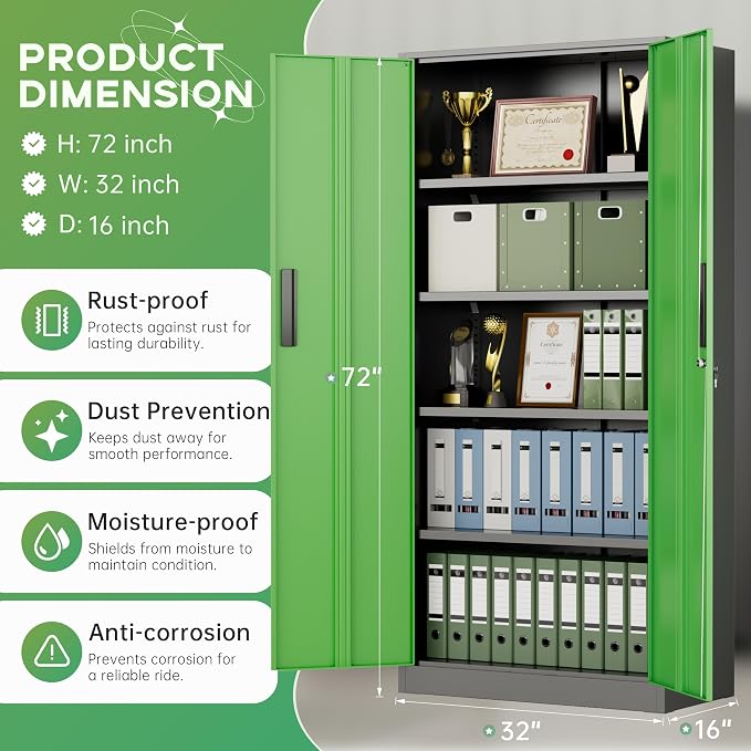 INTERGREAT Metal Storage Cabinet, Locking Tool Cabinets - Image 3