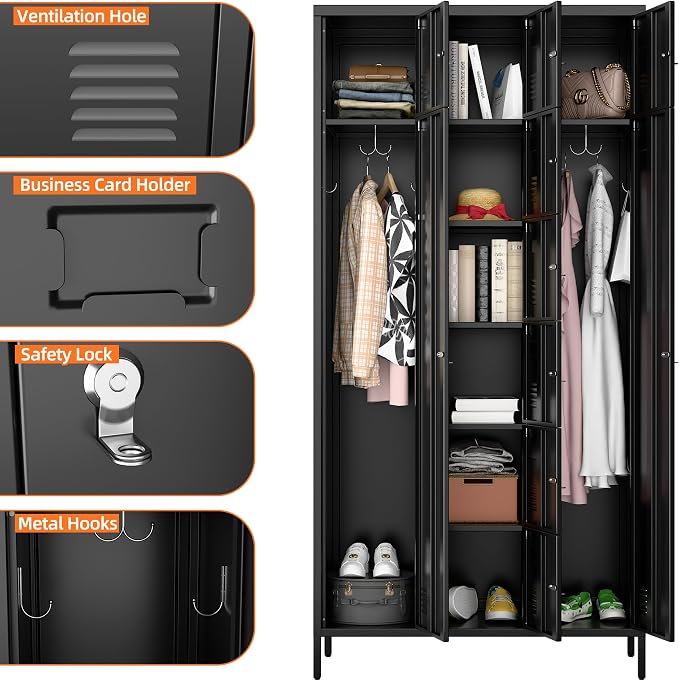 METAN Metal Locker for School Office Gym Bedroom, 10 Doors Steel Storage Locker - Image 4