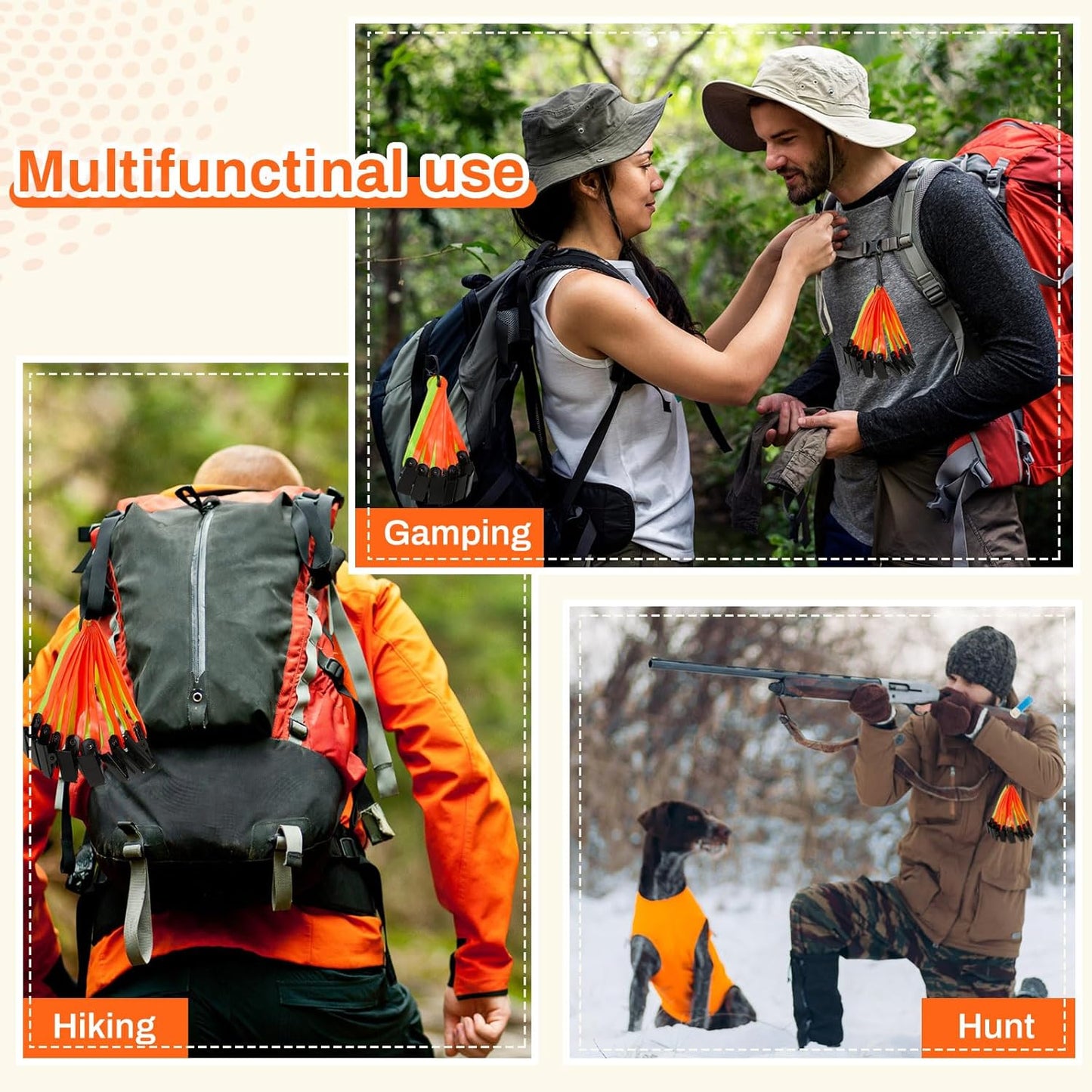 24/48/72/96/120 Pcs Trail Markers for Hunting Reflective Trail Markers High Visibility Glow Tree Reflector Tags with Clip for Tree Stand Hunting Hiking Camping