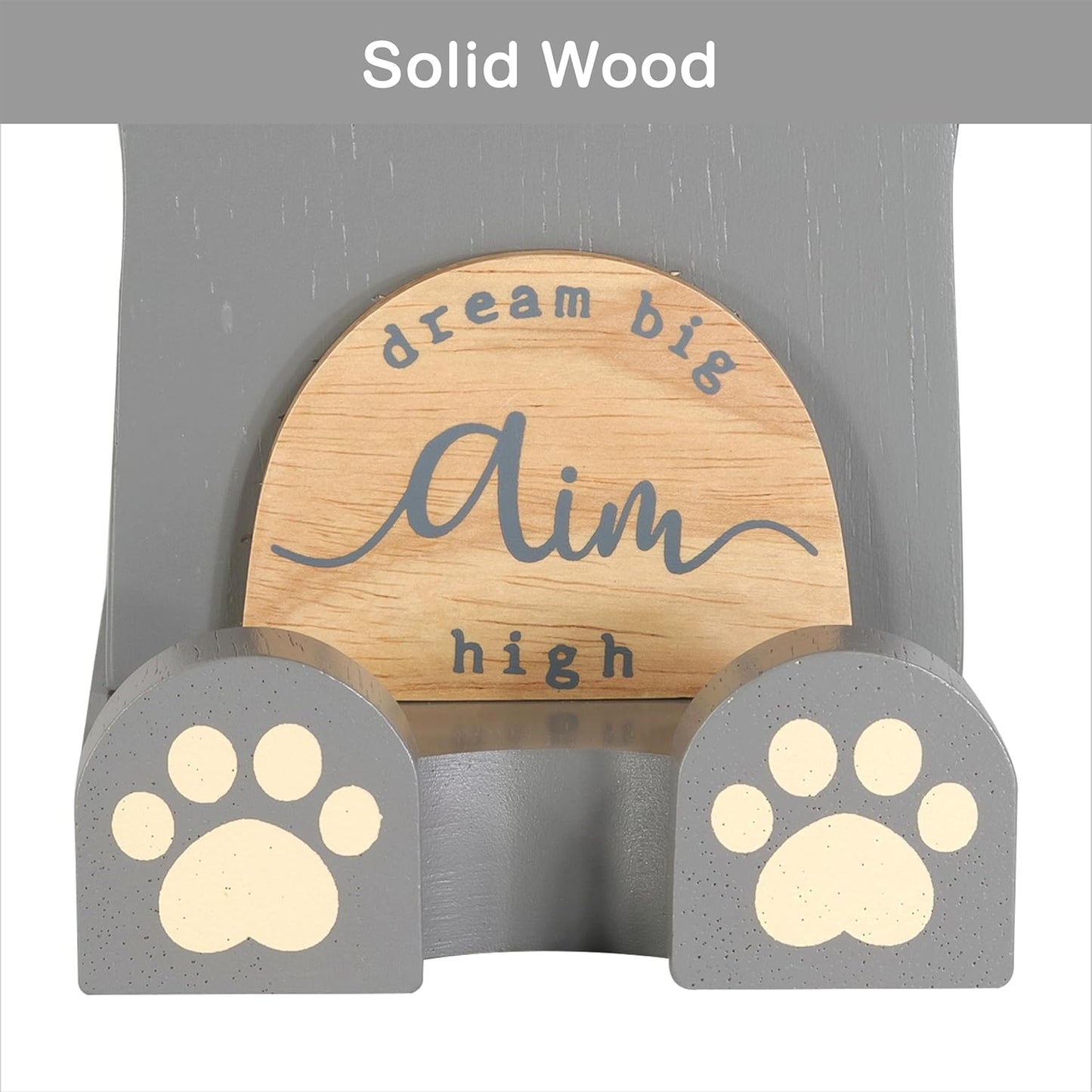 I'm Solid Wood Multipurpose Eyeglass Phone Pen & Pencil Holder Stand Stationery Desk Box Organizer Accessories Decor,Home Office Desktop Decoration Birthday Graduation Gifts for Cat Lovers (Kitty)