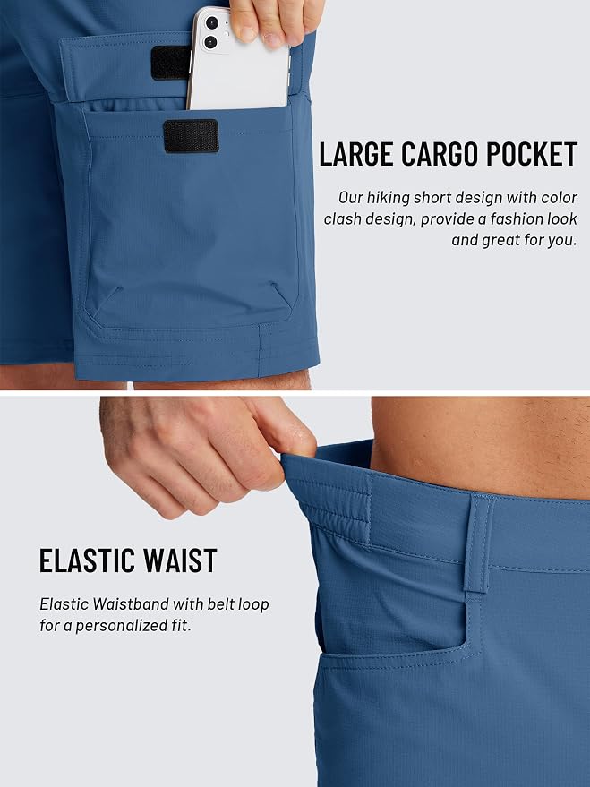 TACVASEN Men's Summer Outdoor Shorts Quick Dry Cargo Casual Work Hiking Shorts - Image 4
