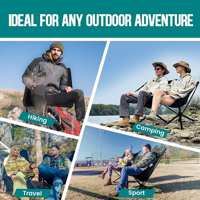 Adjustable Portable Camping Chair RiseLite Lightweight Compact Folding Chair - Image 6
