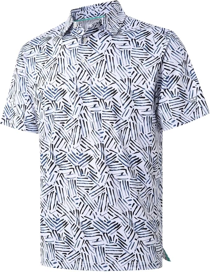 Golf Shirts for Men Dry Fit Short Sleeve Print Performance Moisture Wicking by MAELREG