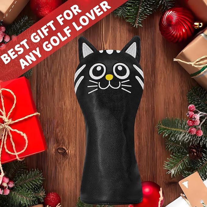 Golf Kitty Head Cover Golf Club White Leather Headcovers 1pc/4pcs Set Fits - Image 9