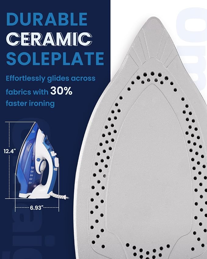 Steam Iron for Clothes, 1500W Clothes Iron - Image 7