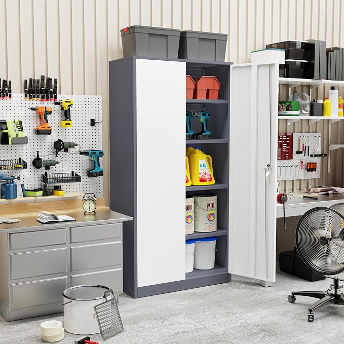 SUNCROWN 72" Metal Storage Cabinet - Image 2