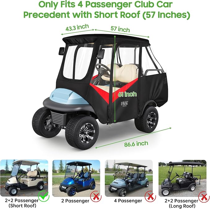 10L0L 4 Passenger Golf Cart Driving Enclosure - Image 6