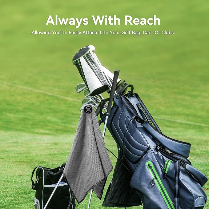Magnetic Golf Towel with Clip and Cleaning Pocket -Ideal - Image 2