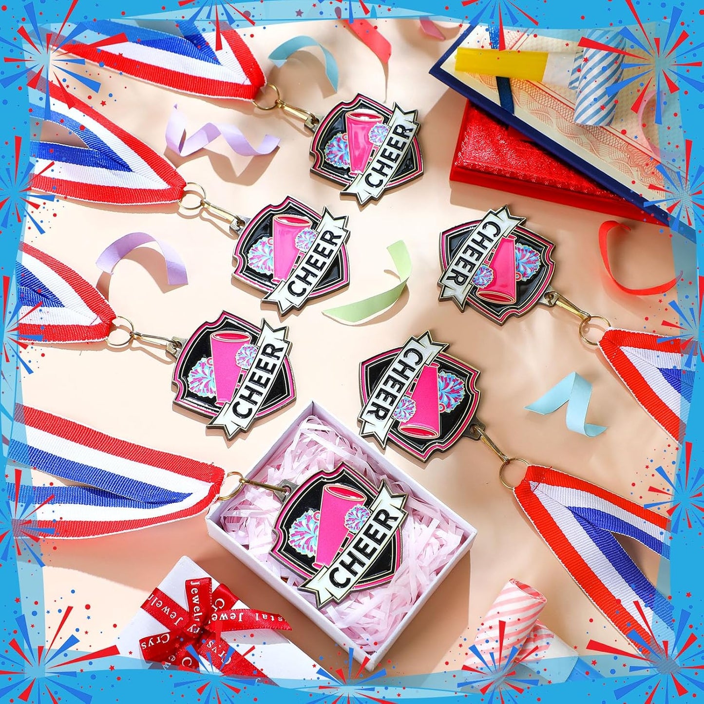 10/20 /30/40 Pcs Award Medals Bulk Sports Medals with Neck Ribbons 2.4 Inch Winner Award Trophy Prize Gift for Sports Themed Party Favors Tournaments School Match