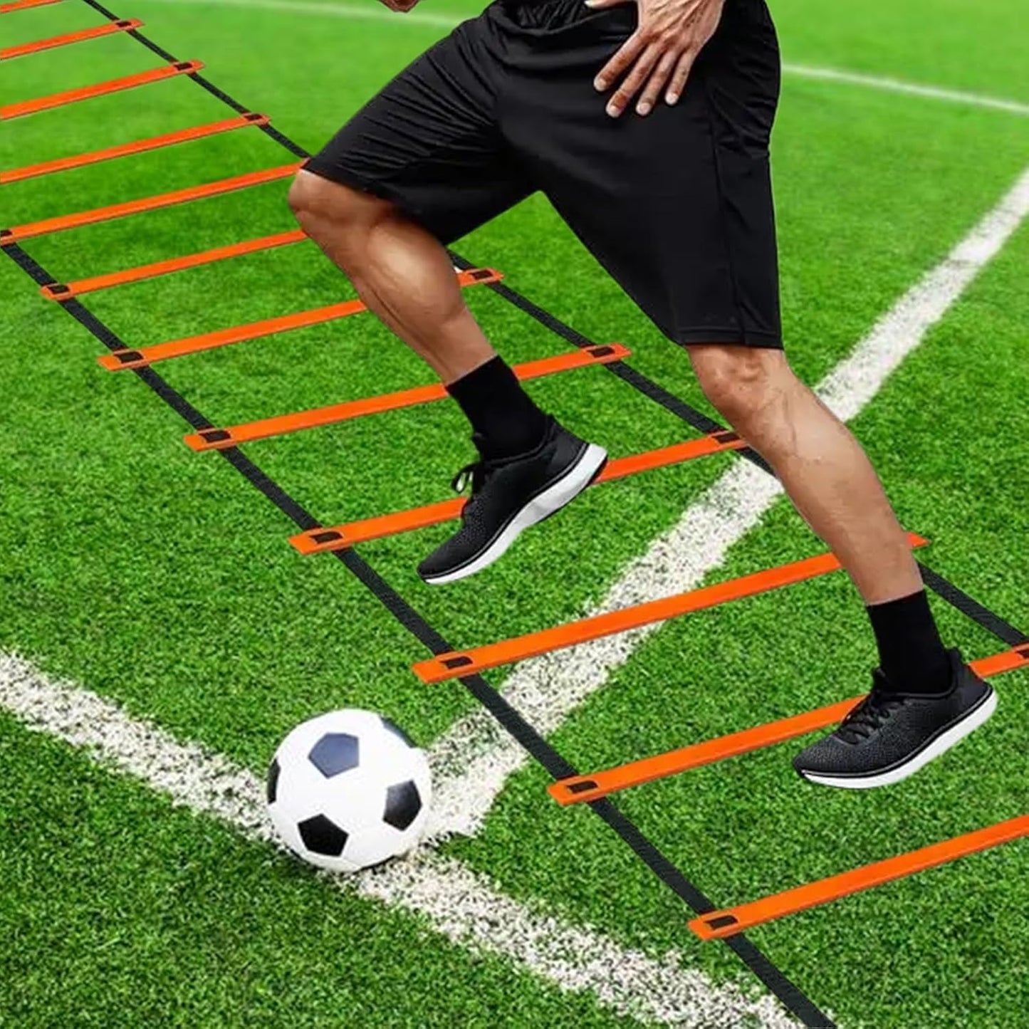 20 Pcs Agility Ladder Set,with 19FT Agility Ladder,Running Parachute,12 Soccer Cones for Basketball Football Soccer Boxing Sport Speed Training,