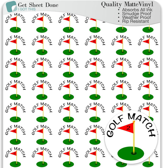 Golf Planner Sticker / 54 Fun Vinyl Stickers (1/2”) / Sports Exercise Fitness Health Workout Game Reminder/Essential Productivity Life Planner/Bullet Bujo Journal (Matte Vinyl, 1 Sheet)