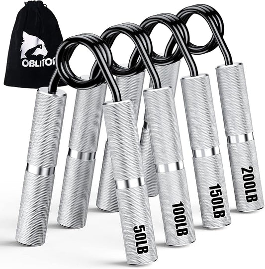 Grip Strength Trainer 4 Pack, 50LB-200LB Hand Exerciser Gripper Forearm Finger by Oblitor