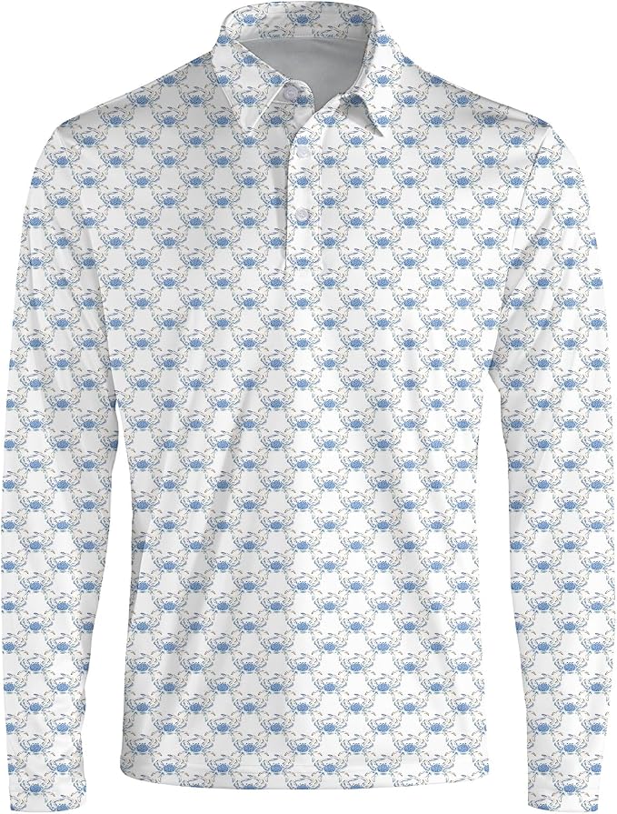Men's Long Sleeve Golf Shirt Quick Dry 3 Button Work Fishing Outdoor Casual - Image 3
