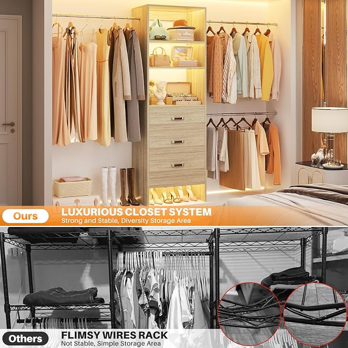 Homieasy 96 Inches Closet Organizer System, 8FT Customizable Walk In Closet - Image 6
