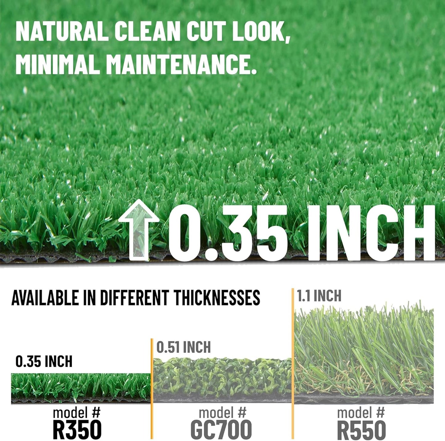 Ottomanson Artificial Grass Turf 2'7" x 46' Indoor Outdoor Faux Grass Rug with Drainage Holes, Customizable with Extra Long Size Options, Perfect for Patio Lawn Balcony Weddings Photoshoot Backdrop