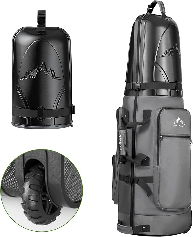 Golf Travel Bag with Hard Case Top, 1680D Heavy Duty Oxford Golf Club Travel by unihimal