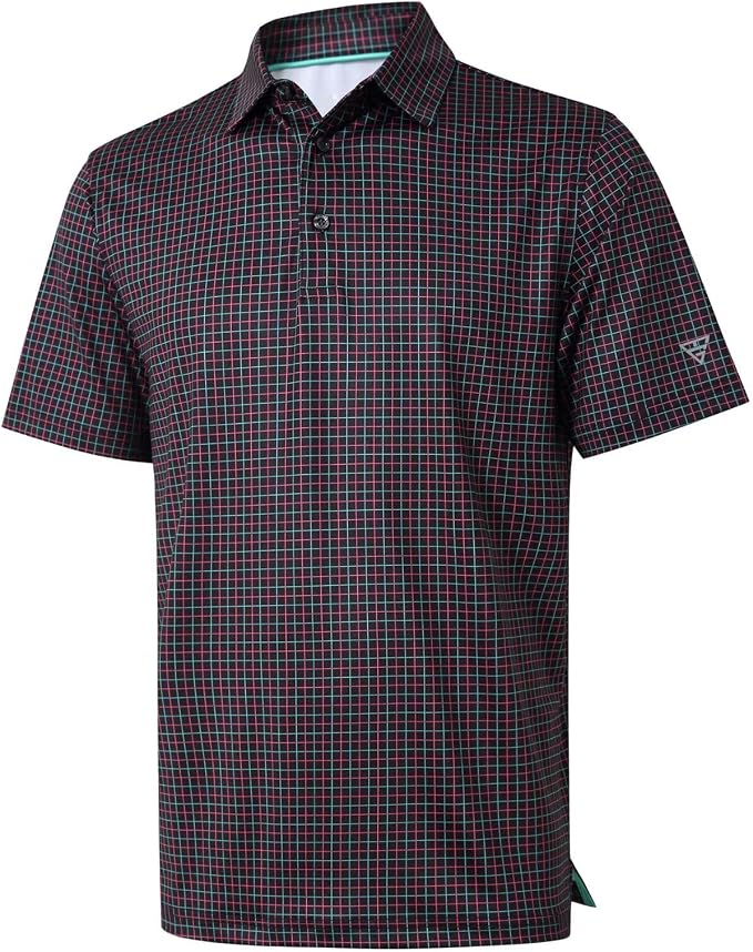 Golf Shirts for Men Dry Fit Short Sleeve Print Performance Moisture Wicking by MAELREG