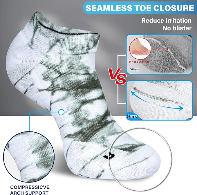 Hylaea Athletic Running Socks Cushion Padded Moisture Wicking Low Cut - Image 3