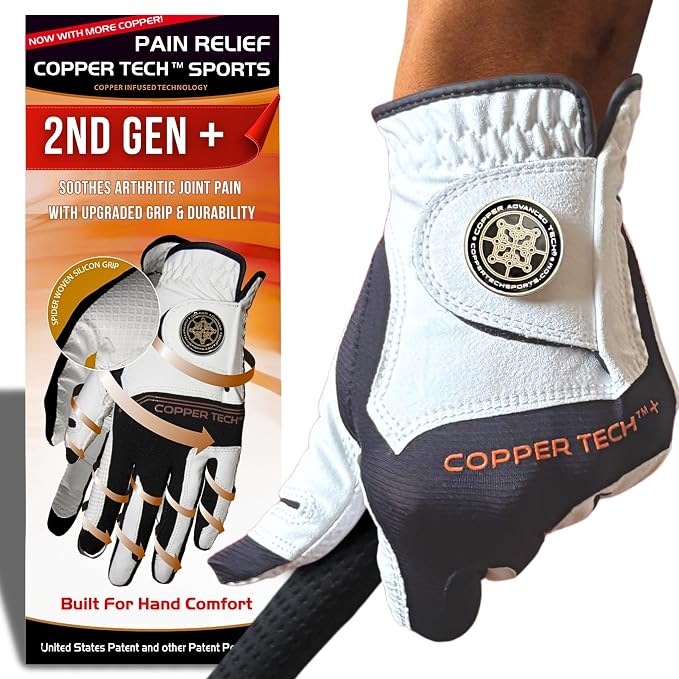 Copper Tech Golf Gloves Men Right Handed Golfer or Left Handed Golfer | Copper by CopperTechSports