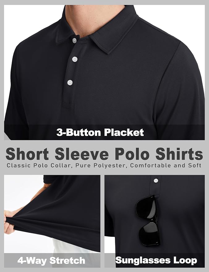 KEFITEVD Men's Polo Shirts Short Sleeve Moisture Wicking Dry Fit Performance - Image 4