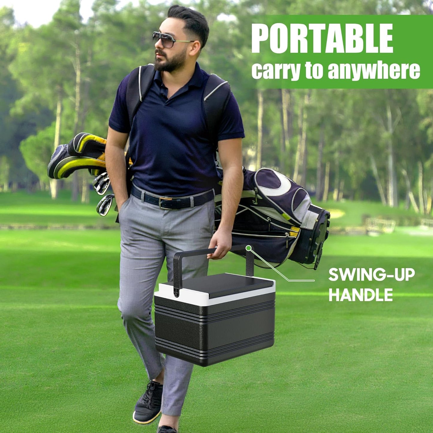 10L0L Golf Cart Cooler with Mounting Bracket Kit Caddy Fits Yamaha Club Car and EZGO, Portable 48H Cooling Golf Cart Ice Chest 102588101 103886801