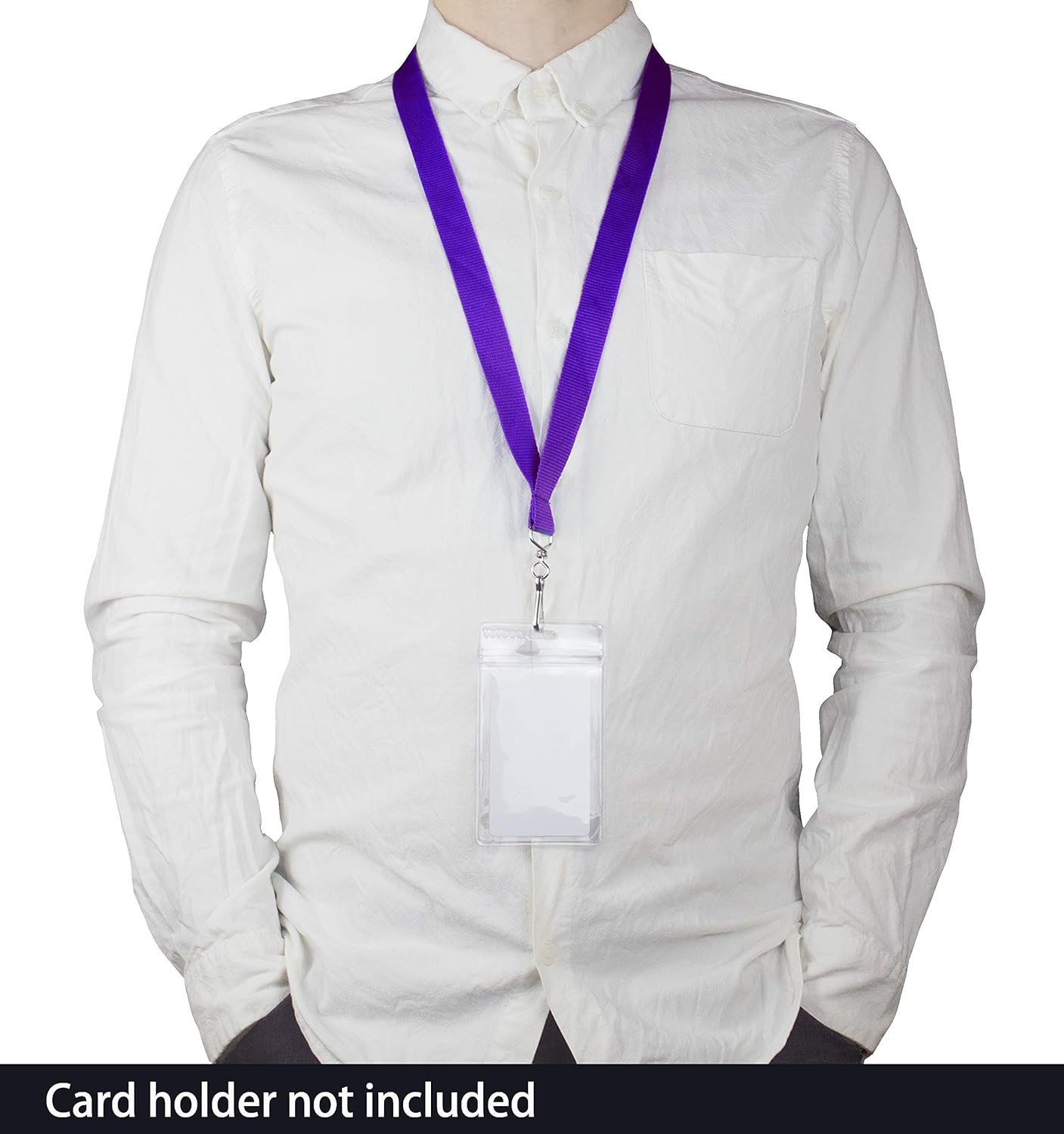 12 Pack Breakaway Lanyards Durable Neck Straps for Schools, Office, Cruise, Purple