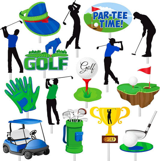 Golf Cupcake Toppers 36Pcs Golf Ball Cupcake Toppers Sticks Golf Birthday Party Cake Picks Sports Golf Theme Decorations for Golf Life Baby Shower Supplies