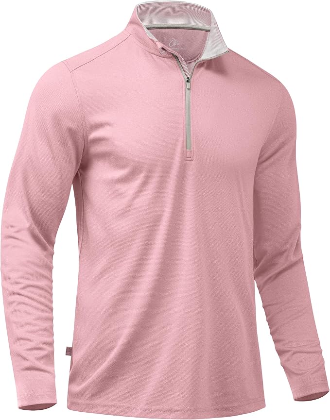 Obla Golf Quarter Zip Pullover for Men Mock Neck Sweatshirt Lightweight Sun by OBLA